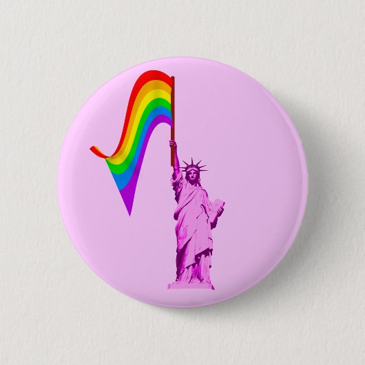LGBT Freiheitsstatue Knopf Button (Vorderseite)
