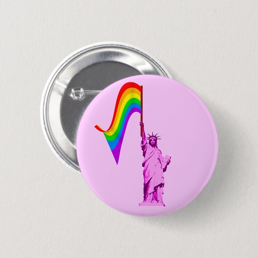 LGBT Freiheitsstatue Knopf Button (Vorne & Hinten)