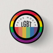 LGBT für den Monat mit Regenbogenthema Button (Vorderseite)