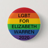 LGBT für Elizabeth Warren Präsident 2020 Button (Vorderseite)