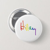LGBT für HILLARY CLINTON Button (Vorne & Hinten)