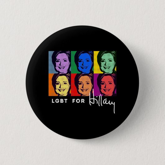 LGBT für Hillary Clinton - Pop-Kunst - .png Button (Vorderseite)