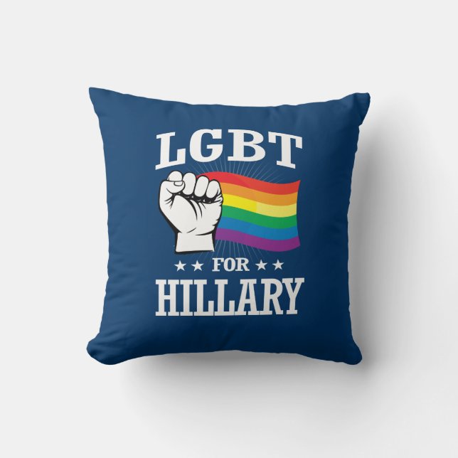 LGBT FÜR HILLARY KISSEN (Vorderseite)
