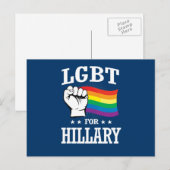 LGBT FÜR HILLARY POSTKARTE (Vorne/Hinten)
