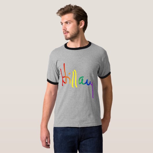 LGBT für Hillary - Regenbogen-Flagge - T-Shirt (Vorne ganz)