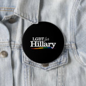 LGBT für Hillary - Schwarz-weiß- Button (Beispiel)