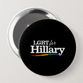 LGBT für Hillary - Schwarz-weiß- Button (Vorne & Hinten)