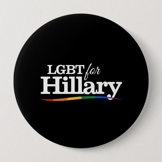 LGBT für Hillary - Schwarz-weiß- Button (Vorderseite)