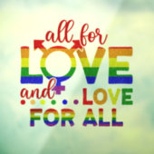 LGBT für Liebe, Liebe für alle Fensteraufkleber (Blatt 3)