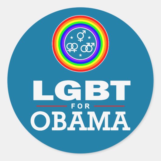 LGBT für OBAMA Runder Aufkleber (Vorderseite)