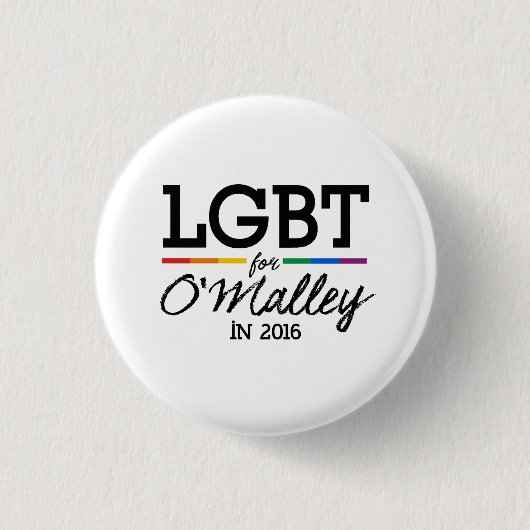 LGBT für O'Malley 2016 Button (Vorderseite)