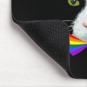 LGBT Gay Cat mit Rainbow Bow Krawatte Mousepad (Ecke)