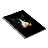LGBT Gay Cat mit Rainbow Bow Krawatte Notizblock (Rechte Seite)