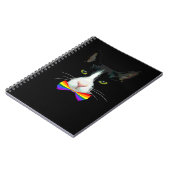 LGBT Gay Cat mit Rainbow Bow Krawatte Notizblock (Linke Seite)