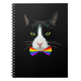 LGBT Gay Cat mit Rainbow Bow Krawatte Notizblock