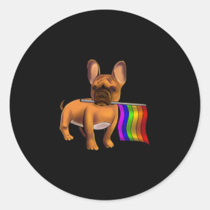 Lgbt Gay French Bulldog Gay Dog Paw Lgbt Pride Runder Aufkleber
