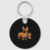Lgbt Gay French Bulldog Gay Dog Paw Lgbt Pride Schlüsselanhänger (Vorderseite)