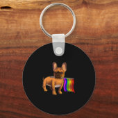 Lgbt Gay French Bulldog Gay Dog Paw Lgbt Pride Schlüsselanhänger (Vorderseite)