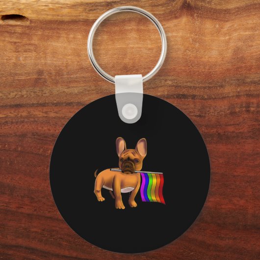 Lgbt Gay French Bulldog Gay Dog Paw Lgbt Pride Schlüsselanhänger (Vorderseite)