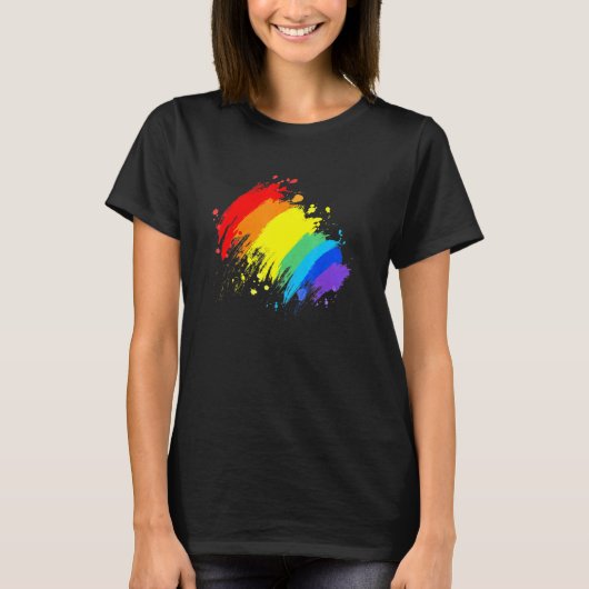 Lgbt Gay Lesbian CD Pride Splash T-Shirt (Vorderseite)