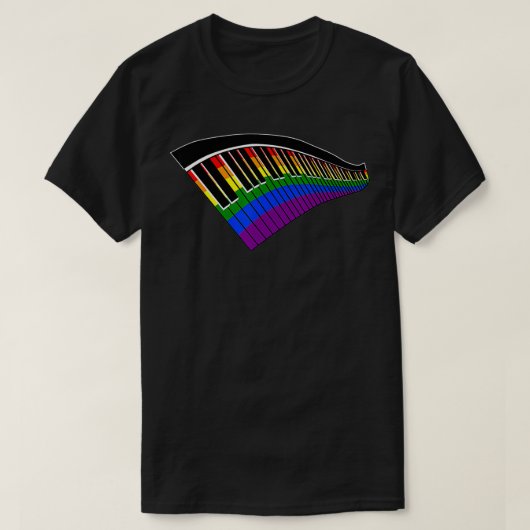 LGBT Gay Lesbian Pride Music Lovers Piano Ke T-Shirt (Design vorne)