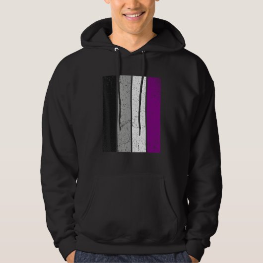 LGBT Gay Lesbian Pride Support LGBTQ Flag Asexual Hoodie (Vorderseite)