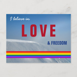 LGBT Gay Liebe and Freedom Winter Foto Postkarte