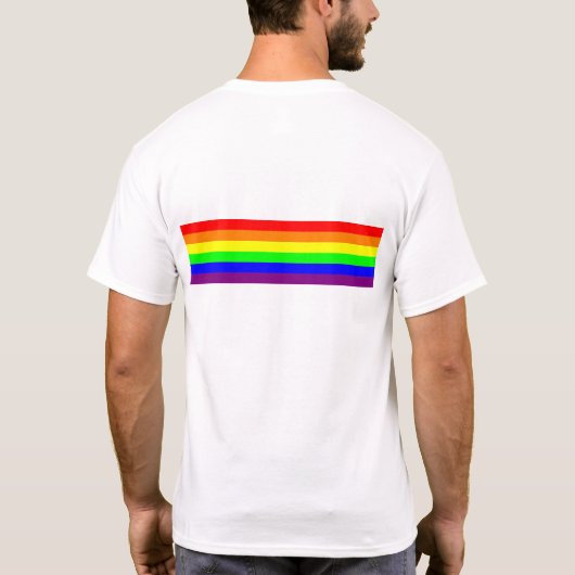 LGBT-Gay Pride Basic 6-Farbreglerbogen T-Shirt (Rückseite)