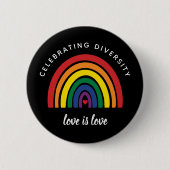 LGBT-Gay Pride feiert Diversity Liebe ist Liebe Button (Vorderseite)