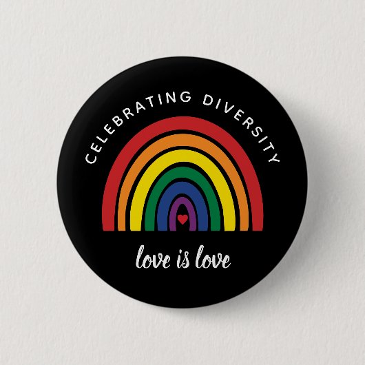 LGBT-Gay Pride feiert Diversity Liebe ist Liebe Button (Vorderseite)