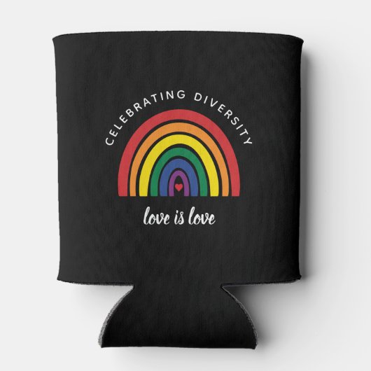 LGBT-Gay Pride feiert Diversity Liebe ist Liebe Dosenkühler (Rückseite)