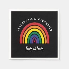 LGBT-Gay Pride feiert Diversity Liebe ist Liebe Serviette