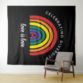 LGBT-Gay Pride feiert Diversity Liebe ist Liebe Wandteppich (Beispiel (Horizontal))