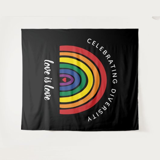 LGBT-Gay Pride feiert Diversity Liebe ist Liebe Wandteppich (Vorderseite (Horizontal))