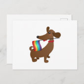 LGBT Gay Pride Flag Dackel - LGBT Funny Postkarte (Vorne/Hinten)