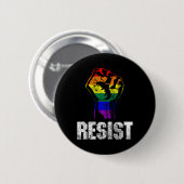LGbt Gay Pride Flag Resist Button (Vorne & Hinten)
