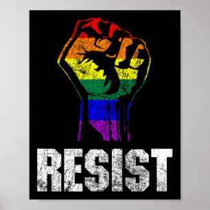 LGbt Gay Pride Flag Resist Poster