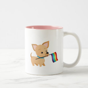LGBT Gay Pride-FlaggeChihuahua Zweifarbige Tasse