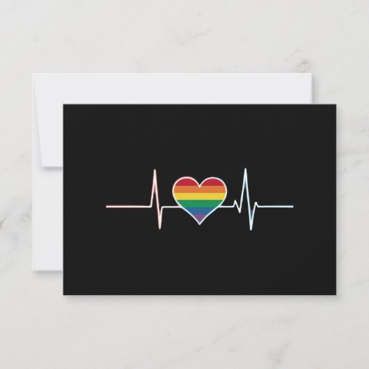 LGBT Gay Pride Heartbeat Lesbian Gays Liebe Dankeskarte (Vorderseite)