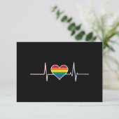 LGBT Gay Pride Heartbeat Lesbian Gays Liebe Dankeskarte (Stehend Vorderseite)