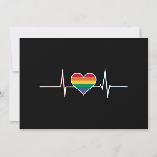 LGBT Gay Pride Heartbeat Lesbian Gays Liebe Einladung (Vorderseite)