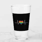 LGBT Gay Pride Heartbeat Lesbian Gays Liebe Glas (Vorderseite)