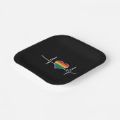 LGBT Gay Pride Heartbeat Lesbian Gays Liebe Pappteller (Gewinkelt)