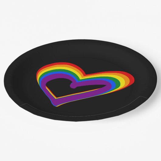 LGBT Gay Pride Liebe Regenbogenflagge LGBTQ Party Pappteller (Schrägansicht)
