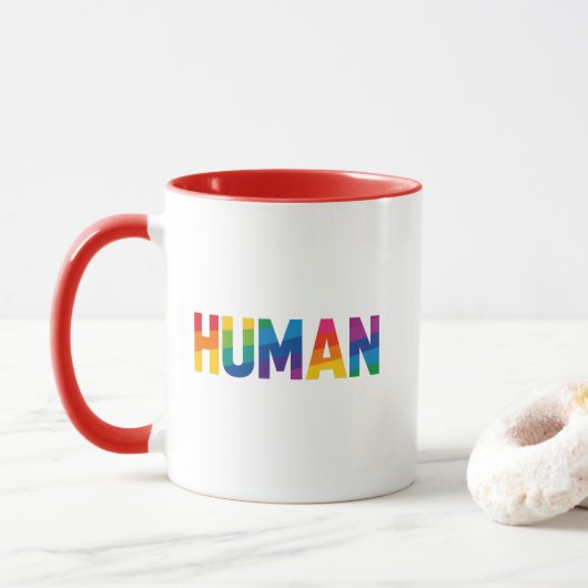 LGBT Gay Pride Menschen Regenbogen Kaffeetasse (Mit Donut)