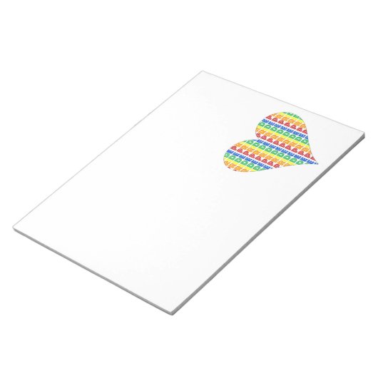 LGBT Gay Pride Monat Feier Rainbow Herz Notizblock (angewinkelt)
