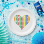LGBT Gay Pride Monat Feier Rainbow Herz Pappteller (Party)