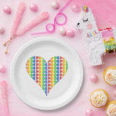 LGBT Gay Pride Monat Feier Rainbow Herz Pappteller (Party)