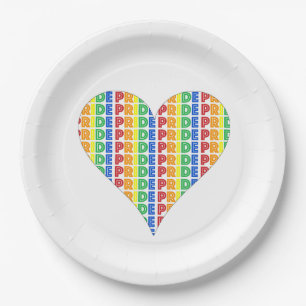 LGBT Gay Pride Monat Feier Rainbow Herz Pappteller