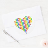 LGBT Gay Pride Monat Feier Rainbow Herz Runder Aufkleber (Umschlag)